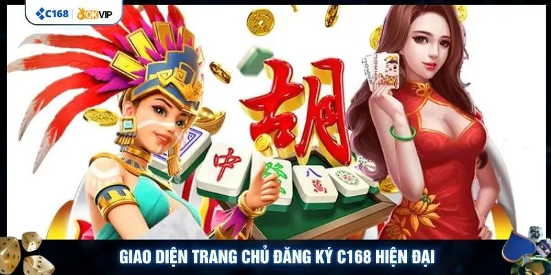 Giao diện trang chủ đăng ký C168 hiện đại